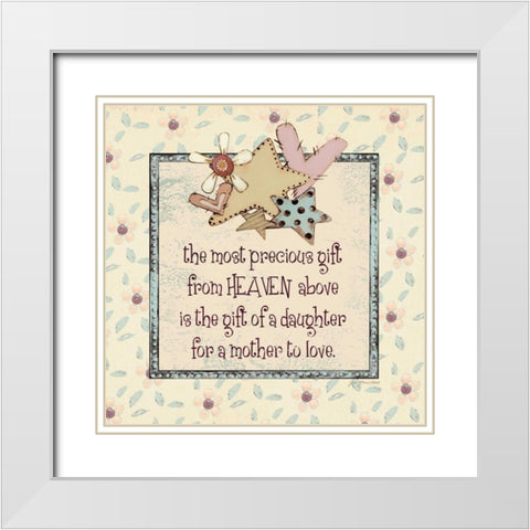 Daughter to Love White Modern Wood Framed Art Print with Double Matting by Moulton, Jo