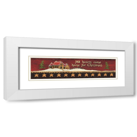 All Hearts White Modern Wood Framed Art Print with Double Matting by Moulton, Jo