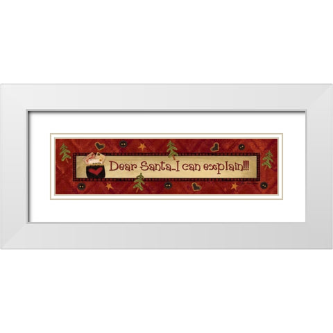 Dear Santa White Modern Wood Framed Art Print with Double Matting by Moulton, Jo