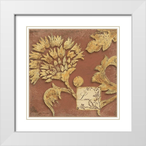 Love White Modern Wood Framed Art Print with Double Matting by Moulton, Jo