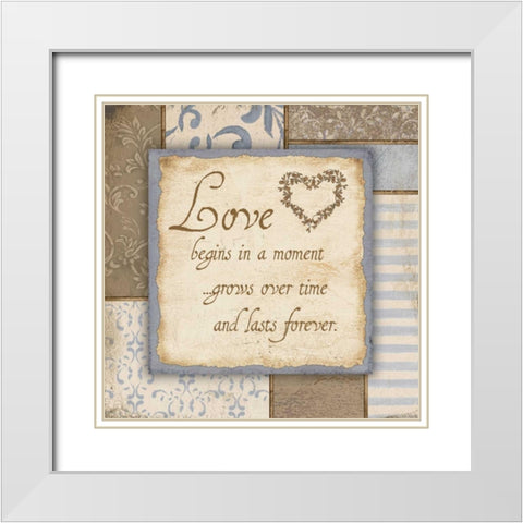 Love White Modern Wood Framed Art Print with Double Matting by Moulton, Jo