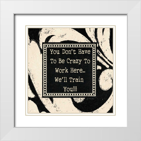 Crazy White Modern Wood Framed Art Print with Double Matting by Moulton, Jo