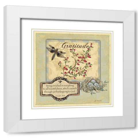 Gratitude White Modern Wood Framed Art Print with Double Matting by Moulton, Jo