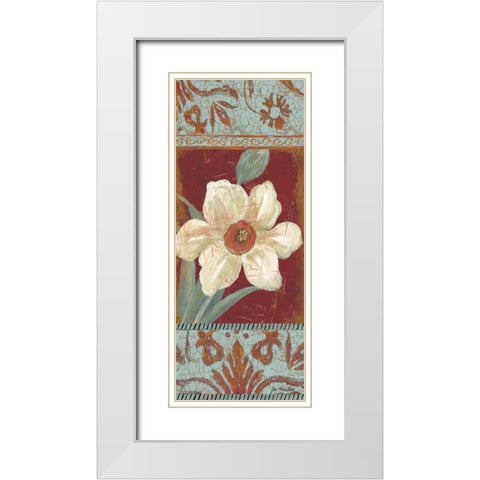 Bleu Royale I White Modern Wood Framed Art Print with Double Matting by Moulton, Jo