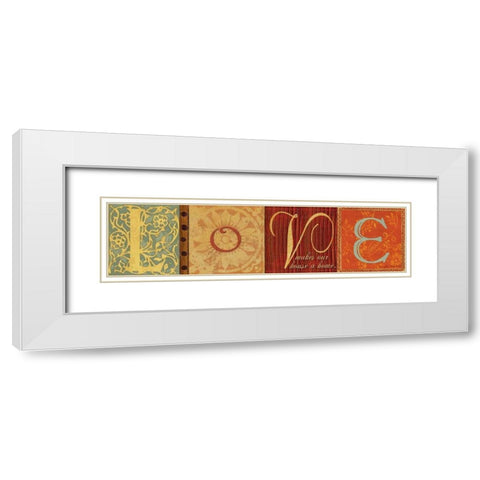 Love Home White Modern Wood Framed Art Print with Double Matting by Moulton, Jo