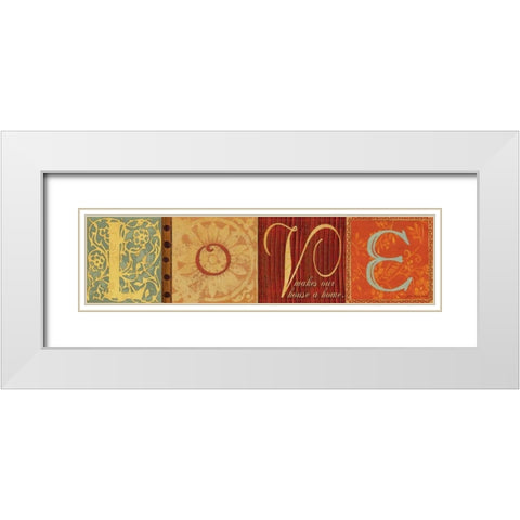 Love Home White Modern Wood Framed Art Print with Double Matting by Moulton, Jo