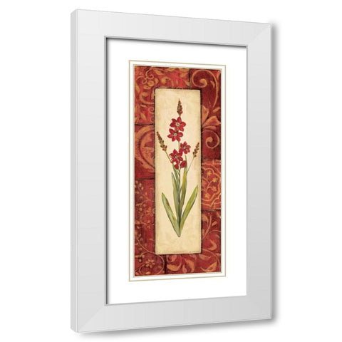 Vintage Crimson II White Modern Wood Framed Art Print with Double Matting by Moulton, Jo