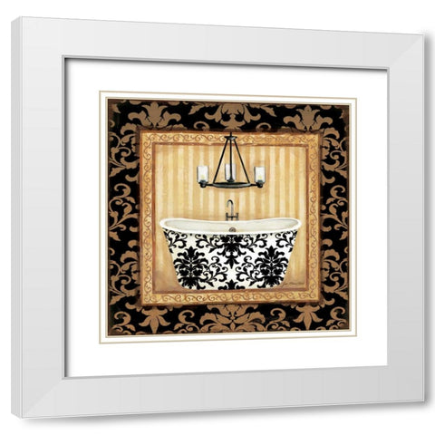 black Veranda Bath I White Modern Wood Framed Art Print with Double Matting by Moulton, Jo