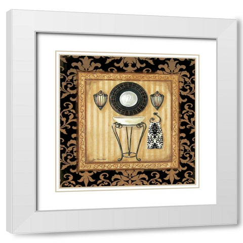 Black Veranda Bath II White Modern Wood Framed Art Print with Double Matting by Moulton, Jo