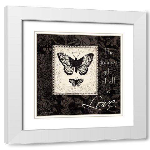 Gift of Love White Modern Wood Framed Art Print with Double Matting by Moulton, Jo