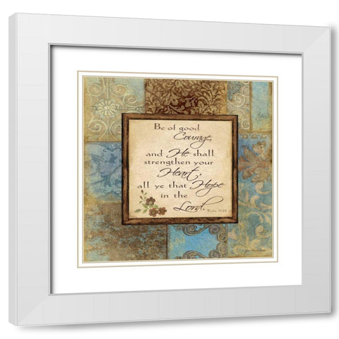 Courage White Modern Wood Framed Art Print with Double Matting by Moulton, Jo