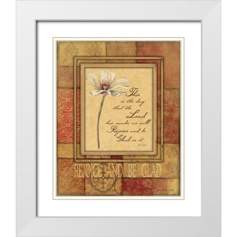 Rejoice White Modern Wood Framed Art Print with Double Matting by Moulton, Jo