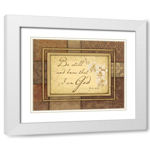 Be Still White Modern Wood Framed Art Print with Double Matting by Moulton, Jo