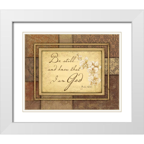 Be Still White Modern Wood Framed Art Print with Double Matting by Moulton, Jo