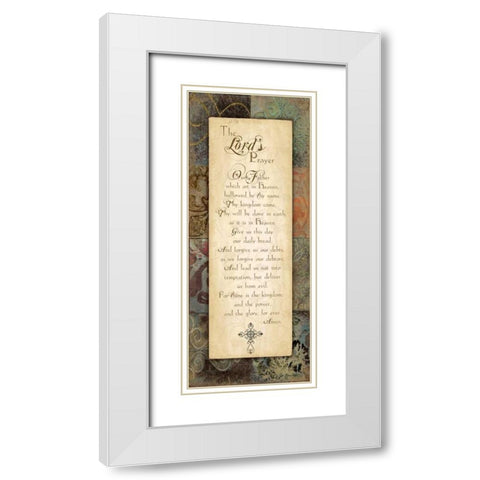 Lords Prayer White Modern Wood Framed Art Print with Double Matting by Moulton, Jo