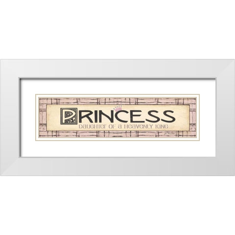 Princess White Modern Wood Framed Art Print with Double Matting by Moulton, Jo