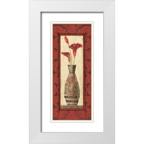 Red Calls White Modern Wood Framed Art Print with Double Matting by Moulton, Jo