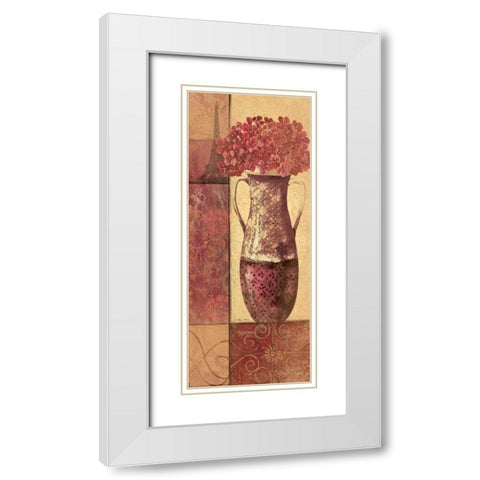 Paris Vue II White Modern Wood Framed Art Print with Double Matting by Moulton, Jo