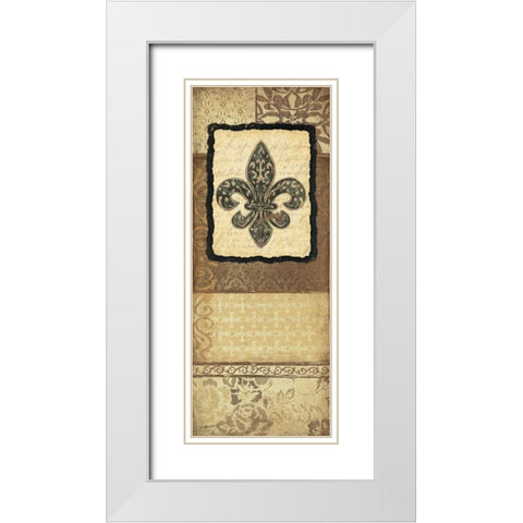 Fleur De Lis II White Modern Wood Framed Art Print with Double Matting by Moulton, Jo