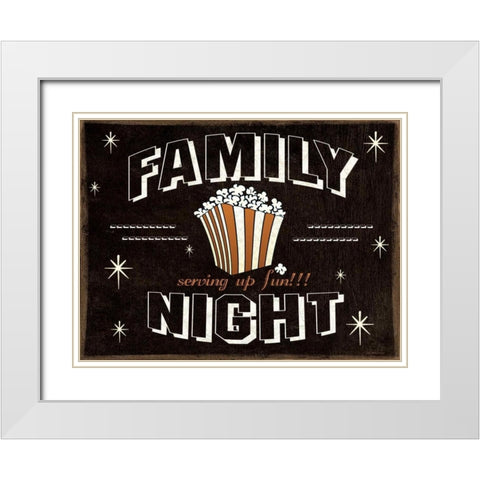 Familly Night White Modern Wood Framed Art Print with Double Matting by Moulton, Jo
