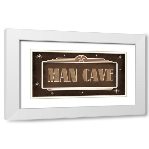 Man Cave White Modern Wood Framed Art Print with Double Matting by Moulton, Jo