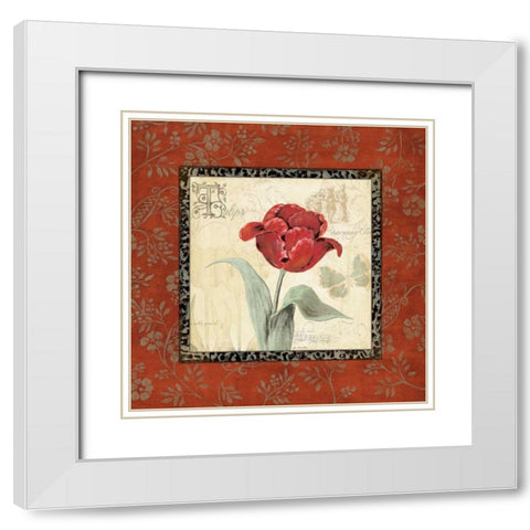 Royal Reds I White Modern Wood Framed Art Print with Double Matting by Moulton, Jo