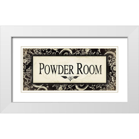 Powder Room White Modern Wood Framed Art Print with Double Matting by Moulton, Jo