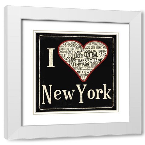 NYC White Modern Wood Framed Art Print with Double Matting by Moulton, Jo