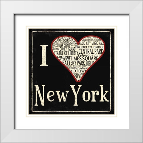 NYC White Modern Wood Framed Art Print with Double Matting by Moulton, Jo