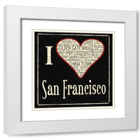 San Francisco White Modern Wood Framed Art Print with Double Matting by Moulton, Jo