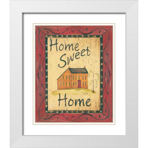 Home Sweet Home White Modern Wood Framed Art Print with Double Matting by Moulton, Jo