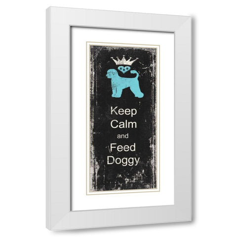 Feed Dog White Modern Wood Framed Art Print with Double Matting by Moulton, Jo