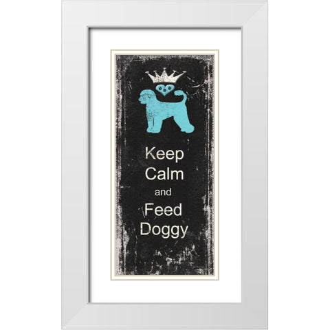 Feed Dog White Modern Wood Framed Art Print with Double Matting by Moulton, Jo