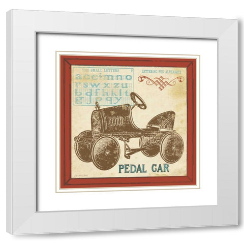 Vintage Pedal Car White Modern Wood Framed Art Print with Double Matting by Moulton, Jo