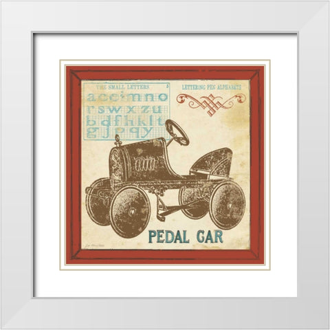 Vintage Pedal Car White Modern Wood Framed Art Print with Double Matting by Moulton, Jo