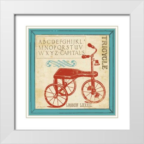 Vintage Tricycle White Modern Wood Framed Art Print with Double Matting by Moulton, Jo