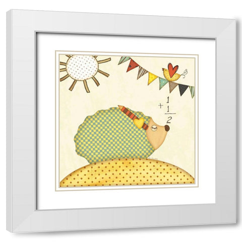 Hedgehog Math White Modern Wood Framed Art Print with Double Matting by Moulton, Jo