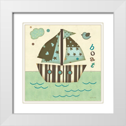 Boat East White Modern Wood Framed Art Print with Double Matting by Moulton, Jo