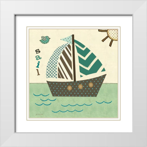 Sails West White Modern Wood Framed Art Print with Double Matting by Moulton, Jo