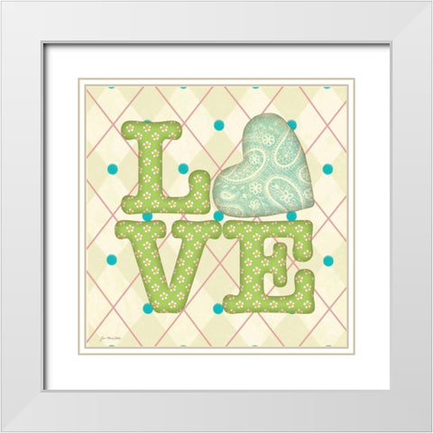 Love Girls White Modern Wood Framed Art Print with Double Matting by Moulton, Jo