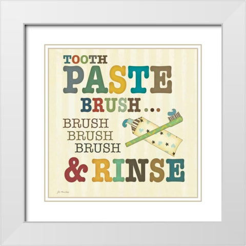 Tooth Paste White Modern Wood Framed Art Print with Double Matting by Moulton, Jo