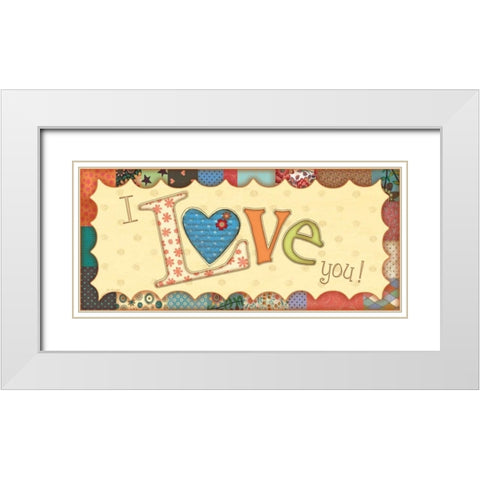 I Love You White Modern Wood Framed Art Print with Double Matting by Moulton, Jo
