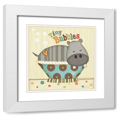 Tiny Bubbles White Modern Wood Framed Art Print with Double Matting by Moulton, Jo