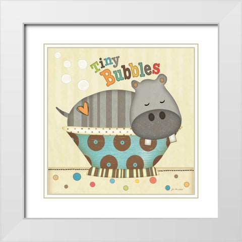 Tiny Bubbles White Modern Wood Framed Art Print with Double Matting by Moulton, Jo