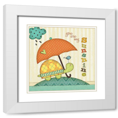 Turtle White Modern Wood Framed Art Print with Double Matting by Moulton, Jo