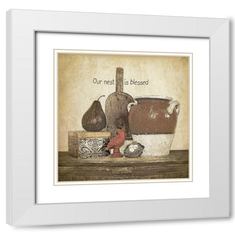 Blessed Nest White Modern Wood Framed Art Print with Double Matting by Moulton, Jo