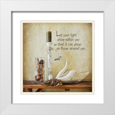 Let Your Light Shine White Modern Wood Framed Art Print with Double Matting by Moulton, Jo