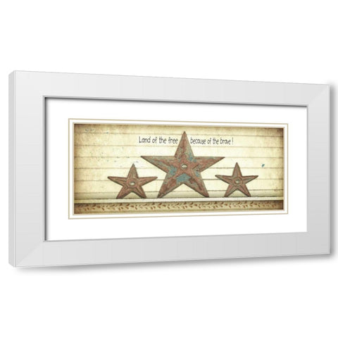 Land of the Free White Modern Wood Framed Art Print with Double Matting by Moulton, Jo