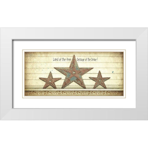 Land of the Free White Modern Wood Framed Art Print with Double Matting by Moulton, Jo