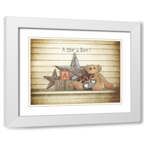 A Star is Born White Modern Wood Framed Art Print with Double Matting by Moulton, Jo